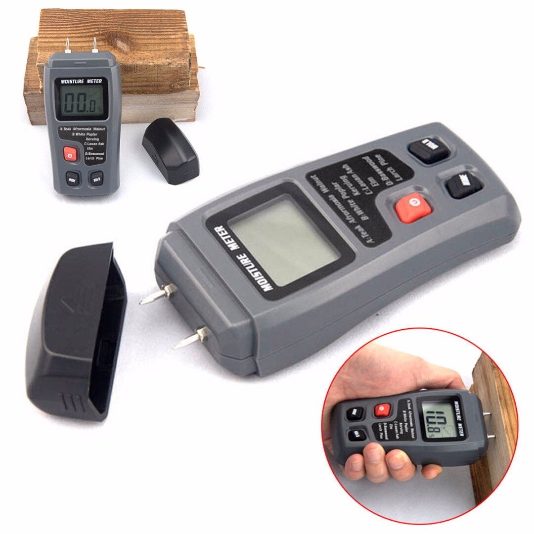 Wood Moisture Tester LCD Display 0-99.9% Digital Wood Moisture Meter Humidity Tester Timber Damp Detector Humidity Testing Tool