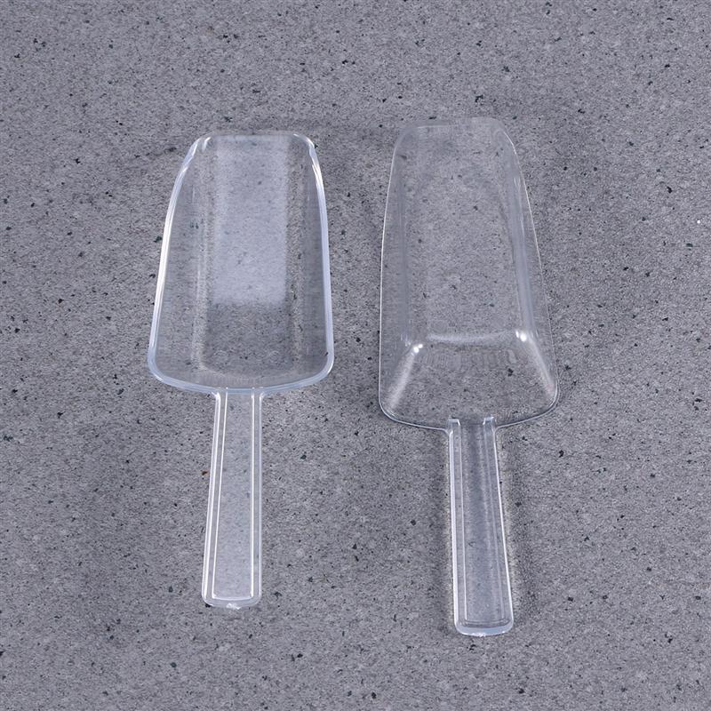 Mini Clear Plastic Ice Scoop Scoopers For Weddings Candy Dessert Buffet Ice Cream Protein Powder Kitchen Supplies (White)