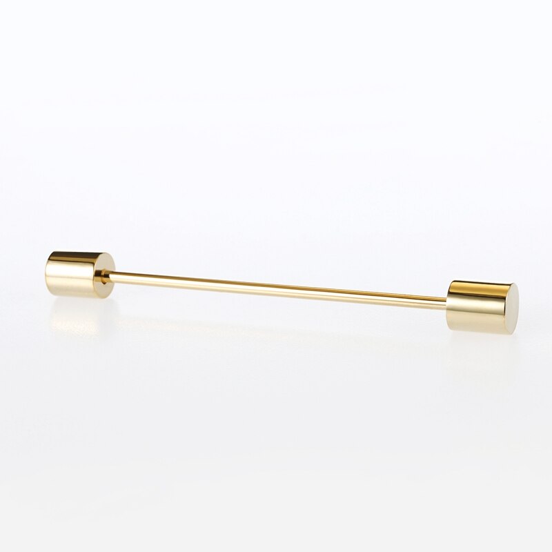 9 Stil herren Edelstahl Gold Kragen Pin 6cm Brosche Krawatte Kragen Pin Runde Kopf für dünne Krawatte Hemd Mit Kragen: Rhodium überzogen