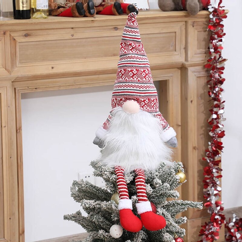 Kerstboom Topper Lente Sneeuwvlok Zweedse Gnome Santa Ornament Home Xmas Party Decoraties