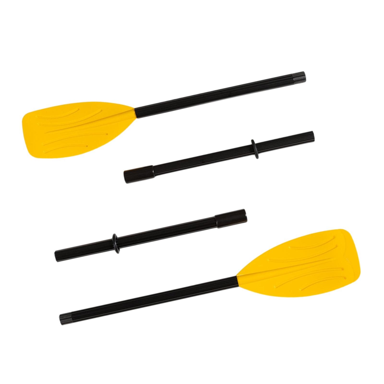 1Pair Boat Oars 48inch Detachable Rowing Rubber Dinghy Kayak Paddle Yellow