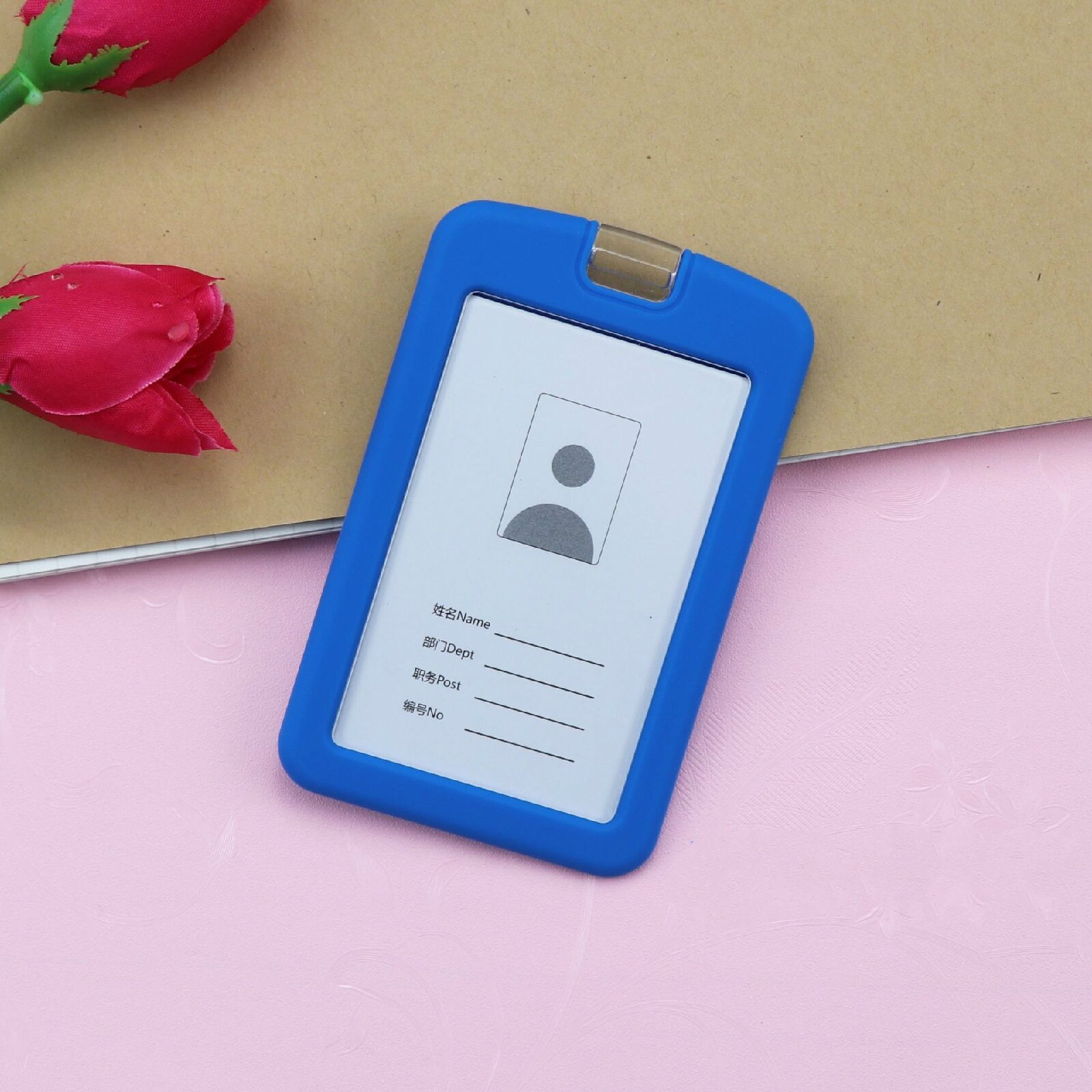 3/5pcs Credential Door Holders Credentials Holder Students Bus Card Case Lanyard Identity Badge Cards Cover Silicone Card Holder: Sky Blue / 3Pcs