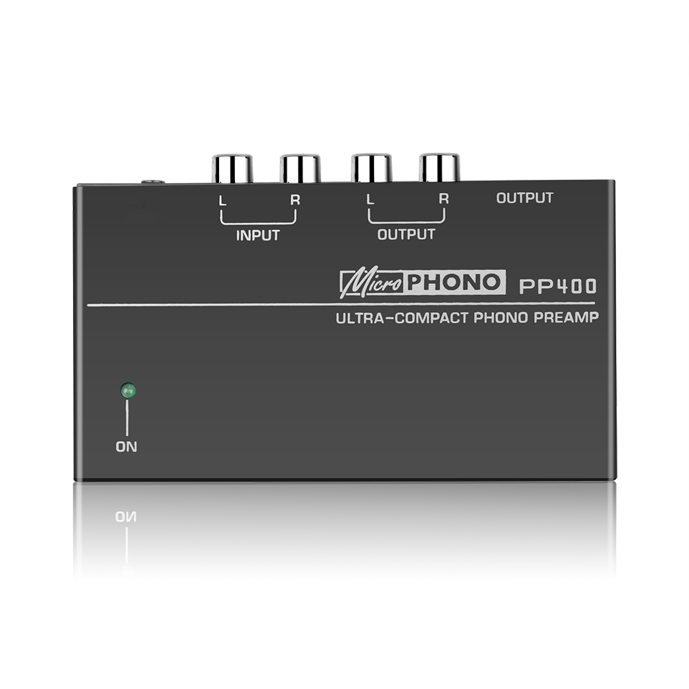 PP400 Ultra-Compact Phono Preamp Preamplifier Home Mini Audio Amplifier with RCA Interface for Turntable Tube Amplifier Speakers