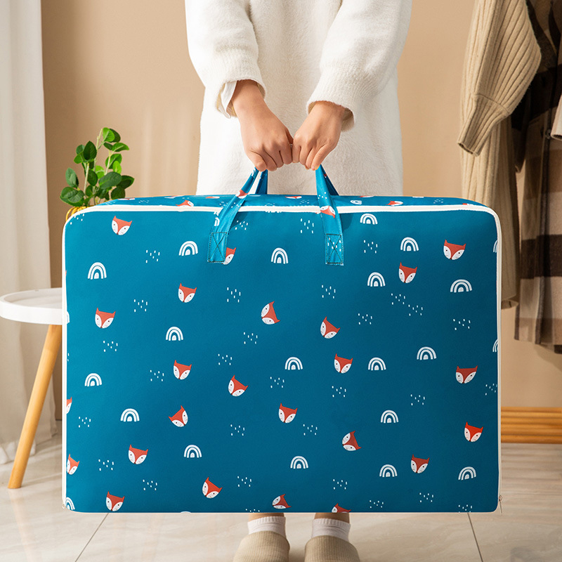 Grand sac de rangement en tissu Oxford, sac de rangement pour vêtements pliants couette, imperméable, sacs de finition d'armoire anti-poussière à fermeture éclair: Bigger Red Fox