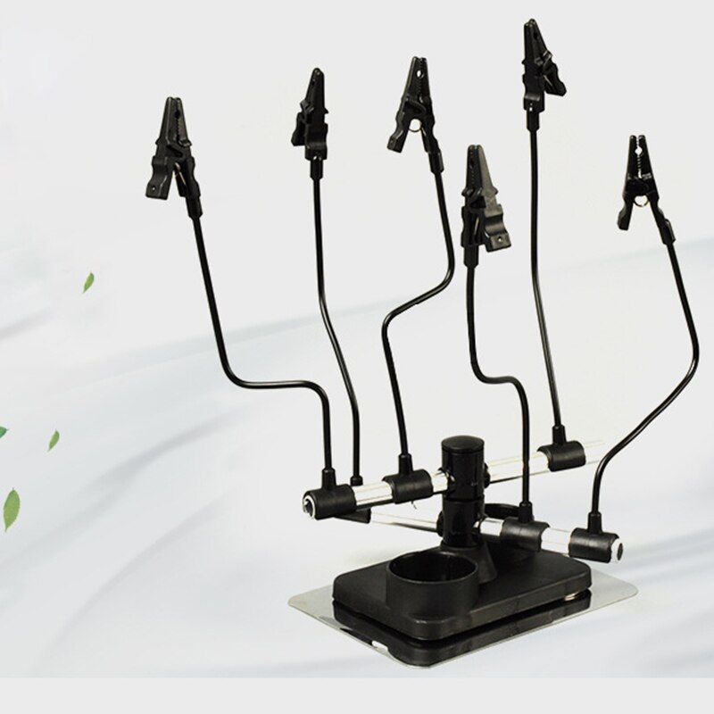 6 clips airbrush hobby model holder 6 alligator clip stand holdere auto malerkabine airbrush spray maling værktøj