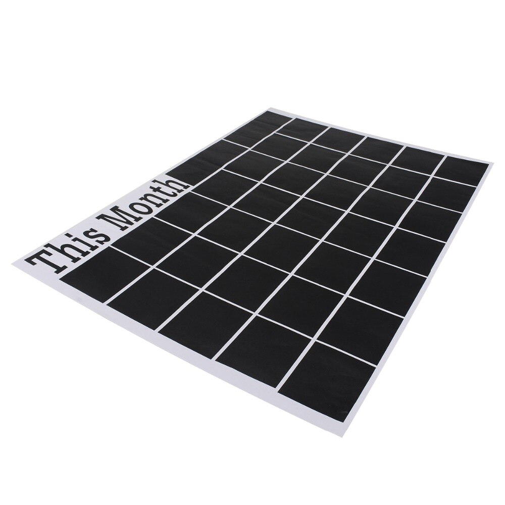 1pc Removable Monthly Chalkboard Plan Chalk Board Vinyl Blackboard for Study Room Office 58 x 43cm Mayitr