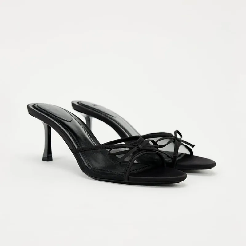 Vrouwelijke Sandaal Open Teen Schoenen Hoge Hakken Grote Maat 2024 Zomer Meisjes Peep Comfort Lente Hoge hakken Retro Grote Beige Stiletto Fl