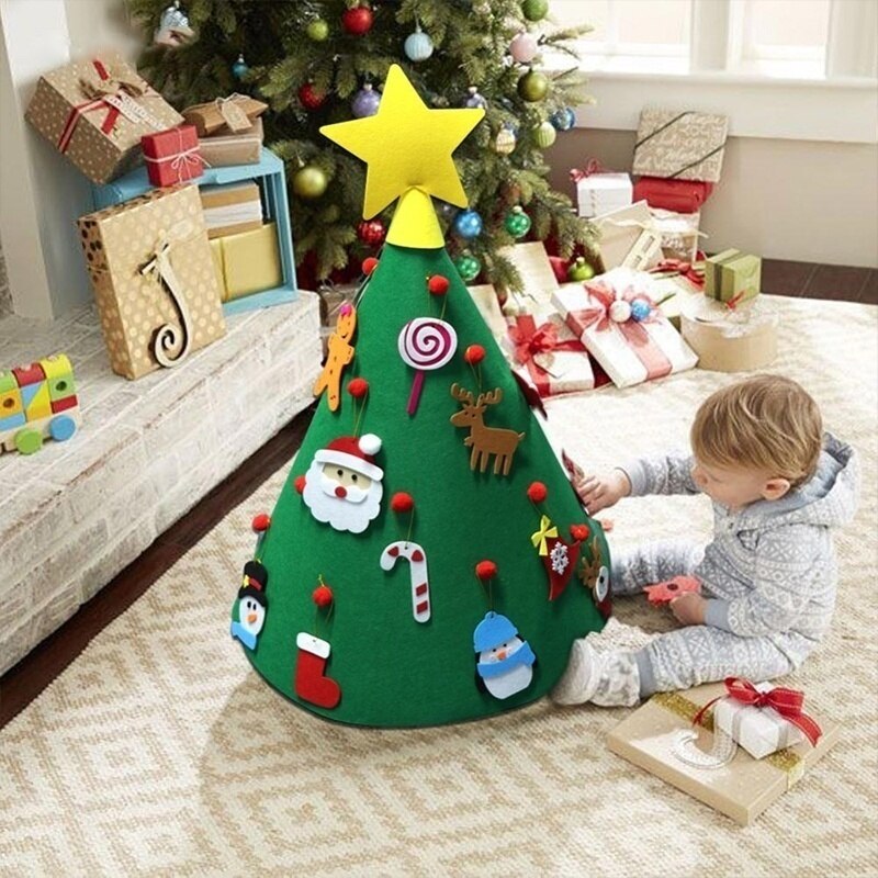 Diy Voelde Kerstboom Kerst Decor Voor Thuis Navidad Jaar Voor Kinderen Cristmas Ornamenten Navidad Natal Xmas boom: AA