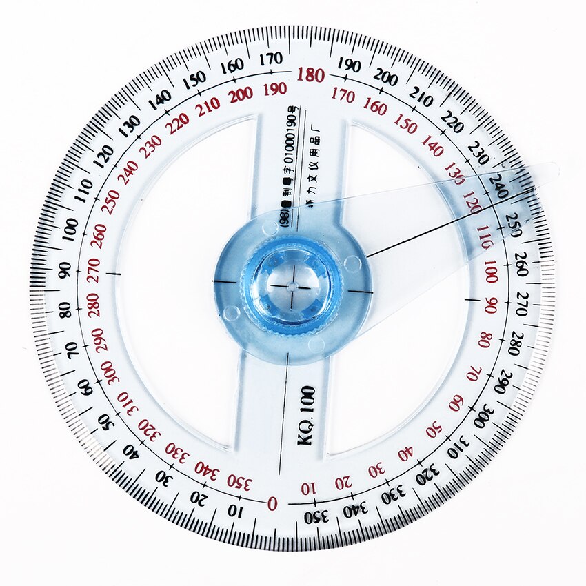 1PC Transparent Plastic 360 Degree Diameter 10cm Protractor Ruler Angle Finder for Office Protractors