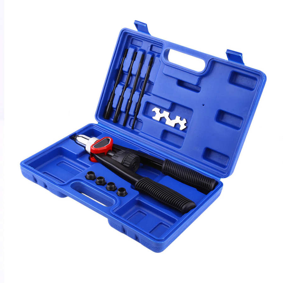 Riveter Rivets Set of Hand Nut/Thread Riveter Kit Rivet with Nosepieces 5mm, 6mm, 8mm, 10mm, 12mm Electric Cordless