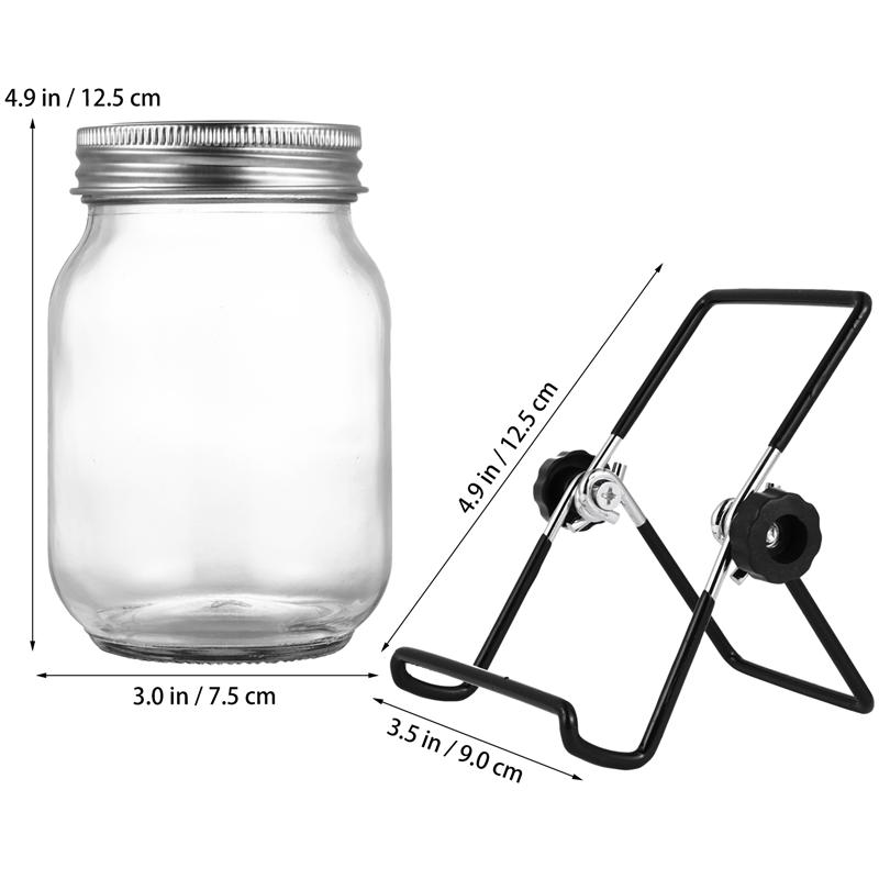 Juego de germinador de cristal práctico para jardín y cocina, tarro de albañil con boquilla ancha, juego de germinador de semillas, 1 unidad