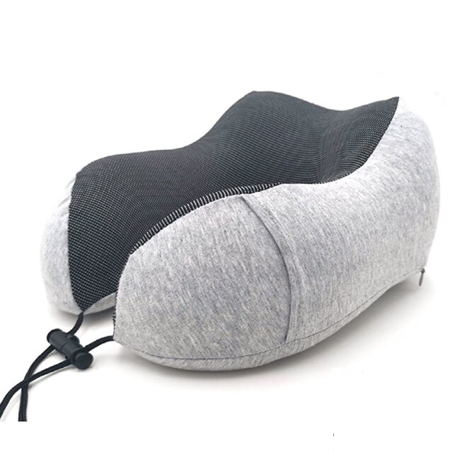 Travel Pillow Memory Foam Neck and Cervical Pillow for Airplane Car Office Napping Pillows U Shape Flight Head Chin Support Cush: Gray