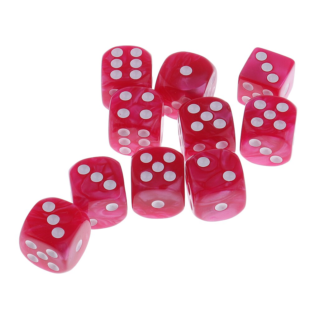 20 unidades/pacote pearlized opaco 6 face dice rpg jogo acessório rosa + azul