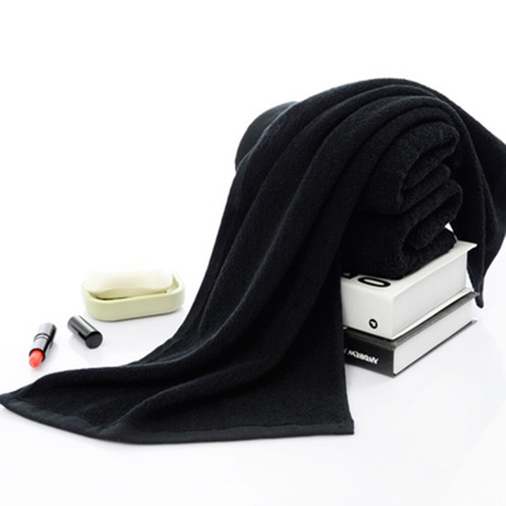 Sort badehåndklæde rent bomulds blødt håndklæde til badeværelse hotel maskinvaskbar ksi 999