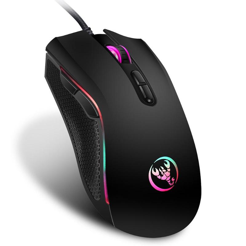 Cable Mouse A869 HXSJ Colorful Luminous Game Mouse DPI Four Adjustable Up to 3200DPI Optical Game Mouse