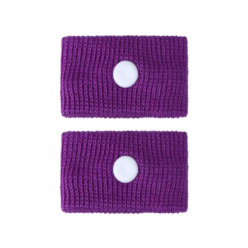 1 Pair Anti Nausea Wrist Support Sports Safety Wristbands Carsickness Seasick Anti Motion Sickness Wrist Bands Travel Reusable: Purple / 1 Pair