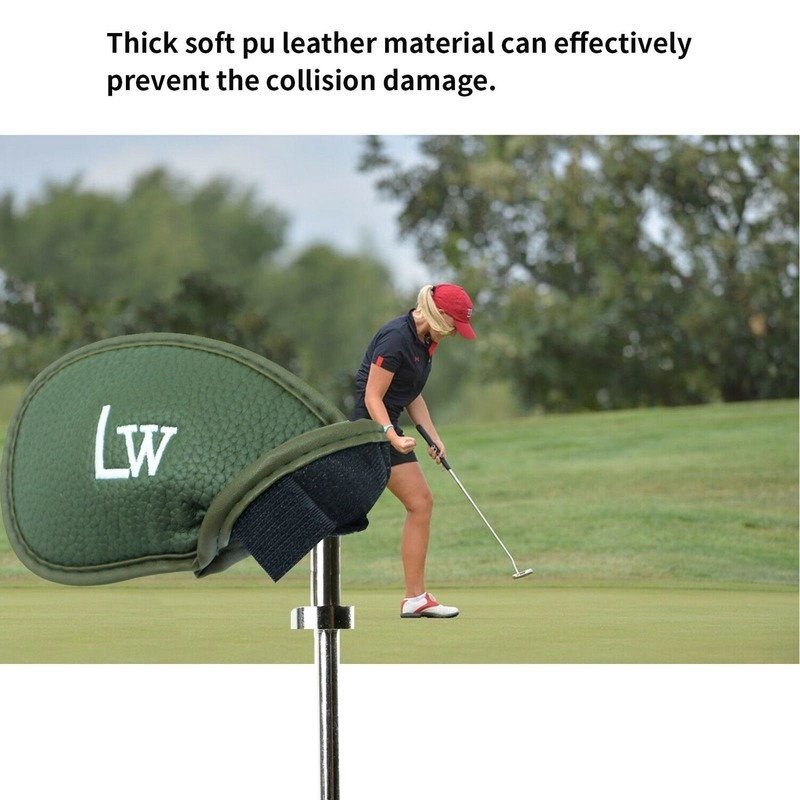 Juego de cubiertas de cabeza de hierro para Golf, conjunto de cubierta de cabeza de hierro de cuero sintético grueso, compatible con todas las marcas, 12 Uds.,