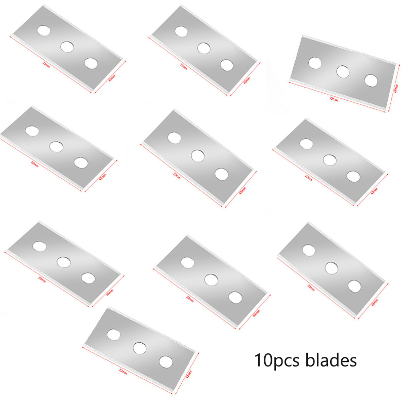 Portable Stainless Steel Cleaning Scraper Glass Ceramic Hob Scraper Window Smooth Floor Cement Tile Cleaning Hand Tool: 10 blades