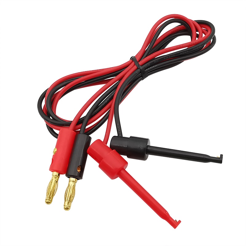 1 paar vergulde 4mm bananenplug naar testhaak clip kabel verguld voor multimeter testkabel apparatuur connector