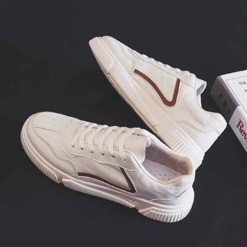 Vulkaniserade sneakers pojkar läder vita skor män skolsportskor klassiska promenadskor man casual tennis