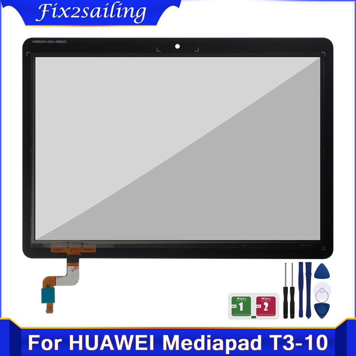 9.6 ''nuovo tocco per Huawei MediaPad T3 10 AGS-L03 AGS-L09 T3 tocco schermo Digitizer sensore frontale in vetro tavoletta PC parti