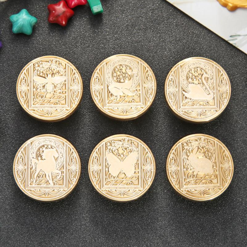 1PC Retro Wax Seal Stamp Flower Animal Wood Stamp for Scapbooking Decorative Stamp Invitation Cards Craft