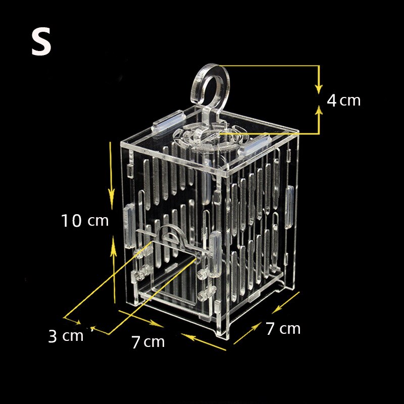 Zxpjkyu Grasshopper Cage Hanging Cricket Habitat Box Small Pet Handmade Square Portable