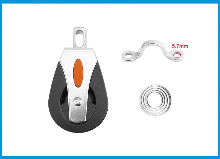 1500Lbs Load Sheave Block Universal Head Single Pulley Swivel Sailboat Plain Bearing Block Rope Runner Boat Pilates Accessories