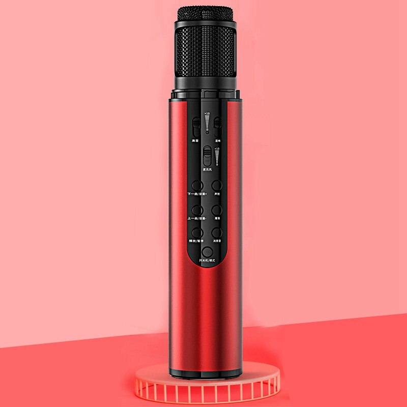 Wireless Microphone Mobile Phone Sound Card Live Dynamic Coil Sound Change o Microphone Integrated Microphone Red