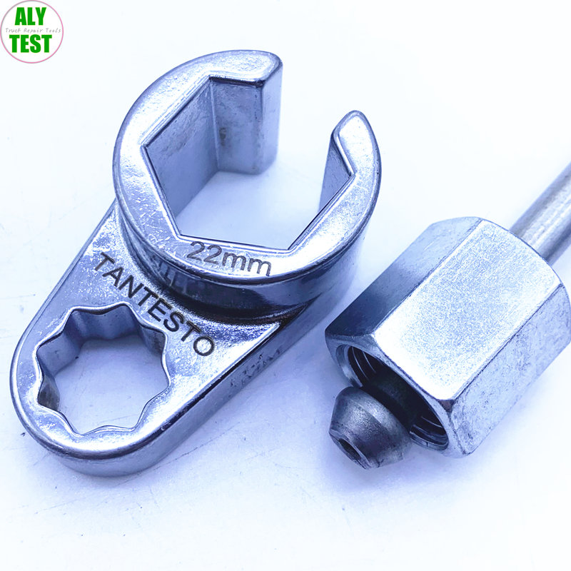 Alta Pressão Tubulação Remoção Instalar Chave Octogonal Soquete 17mm 19mm 22mm Nitrogênio e Oxigênio Sensor Repair Tool: CINZA