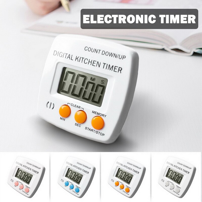 Mini Lcd Digitale Display Kookwekker Vierkante Keuken Countdown Wekker Met Magneet Sleep Stopwatch Timer Klok ^