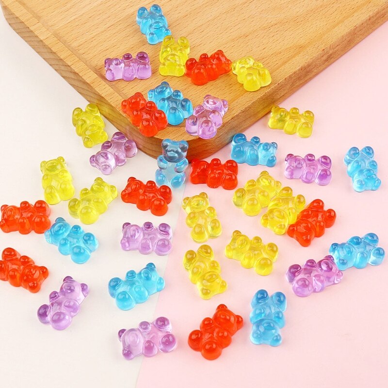 Schattige Beer Nail Art Silicone Mini Gummy Bear Mold Bear Nail Art Resin Casting Mould Template Hars Art Craft 5pc Handgemaakte