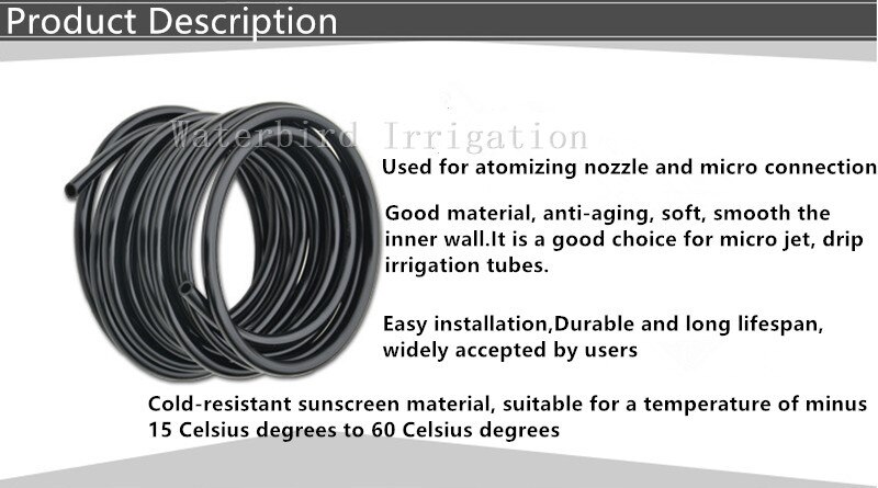 10meter 1/4inch Roll Soft PVC Micro tubing 7mmx4mm Poly Tubing Greenhouse Accessory Micro Drip Irrigation Fittings