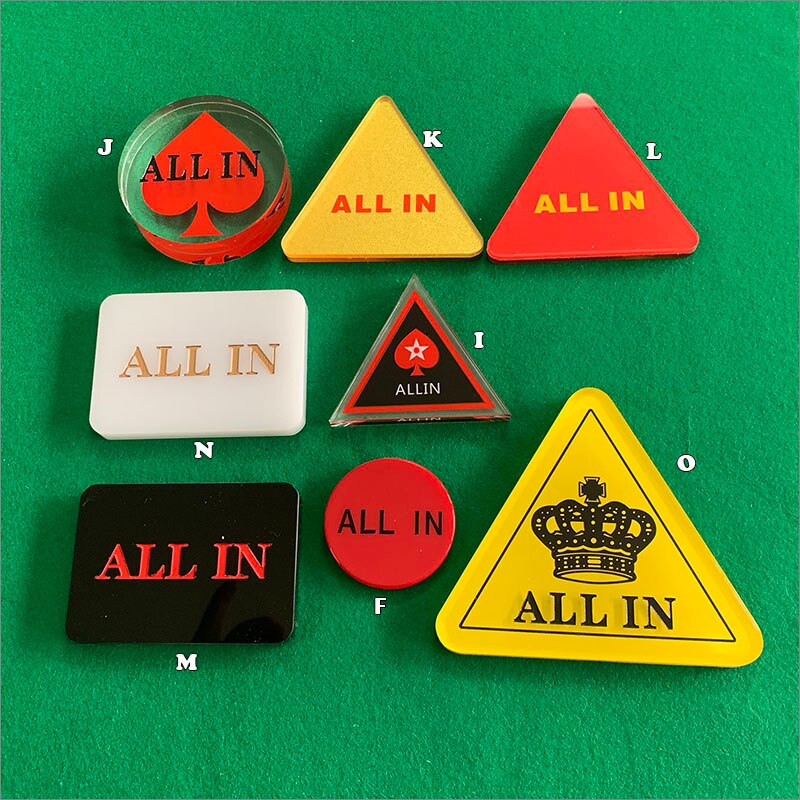 Alle In Knop Acryl Poker Card Guard Texas Hold'em Game Accessoires