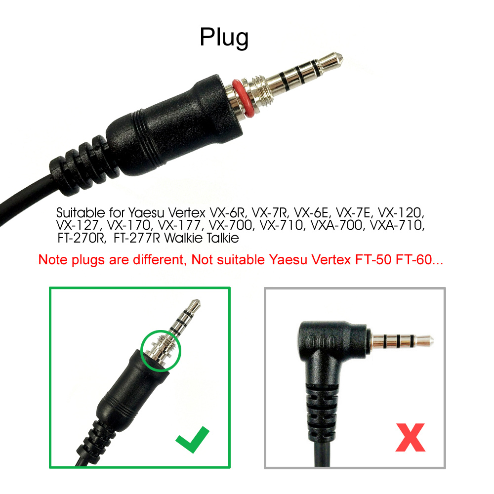 Earpiece Headset Mic For Yaesu Vertex VX-6R VX-7R VX6R VX7R FT-270 FT-270R VX-127 VX-170 Walkie Talkie Covert Air Acoustic Tube