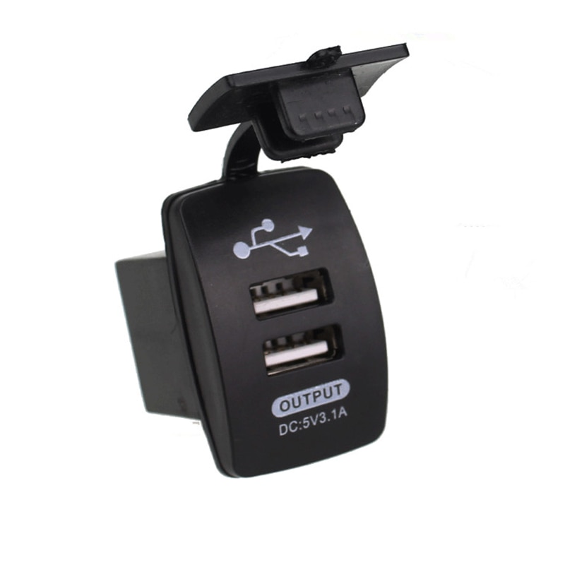 12 V-24 V Mini Micro Dual USB Plug Auto Motorfiets Sigarettenaansteker 5V 2.1A/1A autolader met Waterdichte Panel