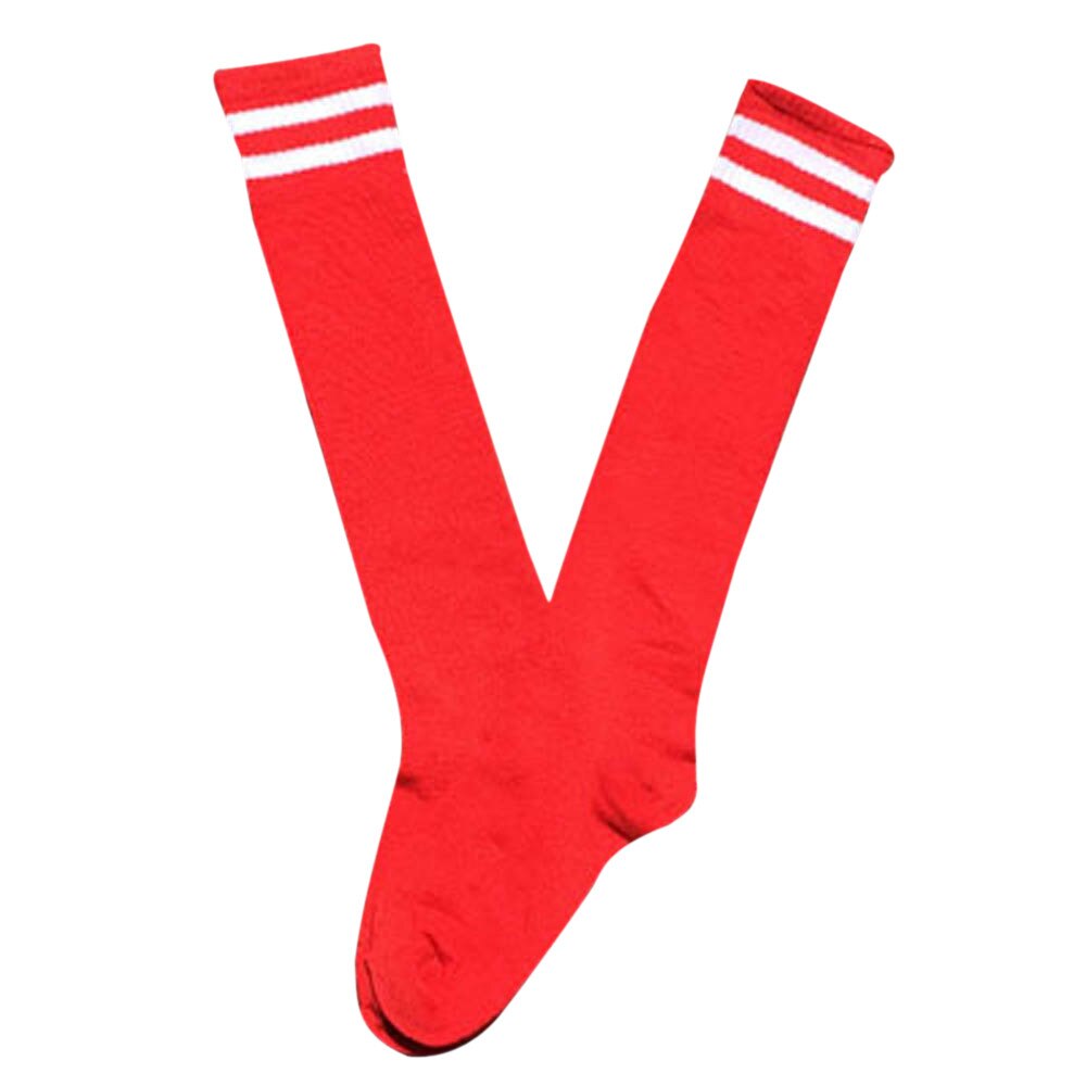 Calcetines largos para niños y adultos, calcetín de fútbol y béisbol, hasta la rodilla, 6 colores: Rojo