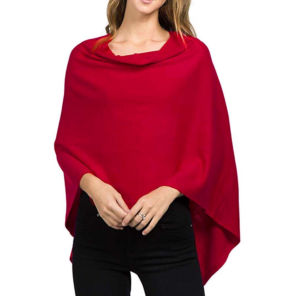polyvalent châle couleur unie infini écharpe châles multi-fonction pull pull grande taille personnes anniversaire: Vin rouge