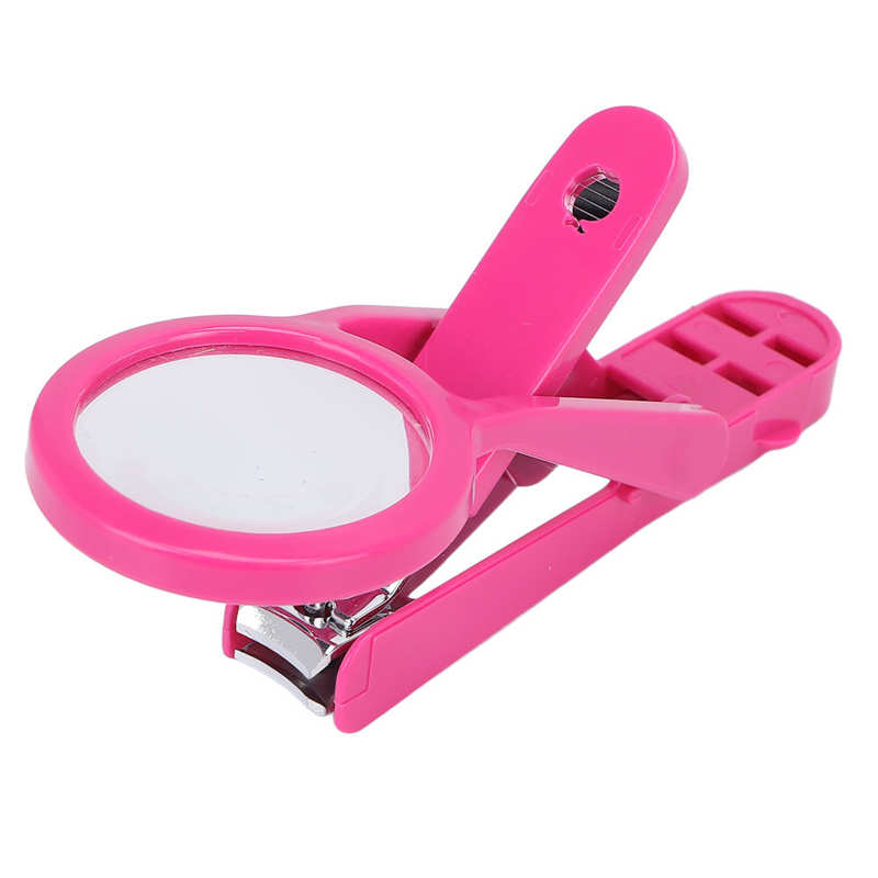 Nail Magnifier Scissors Magnifying Glass Nail Cutter Stainless Steel for Toenails: Rose Red