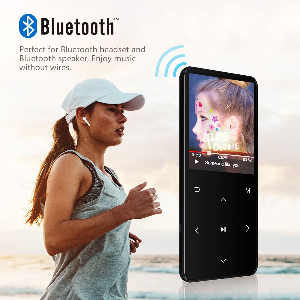 ICEICE Sport MP3 Player bluetooth 4,2 mit Lautsprecher 2,4 Bildschirm touch tasten hallo fi fm radio MP 3 musik player tragbare walkman MP-3