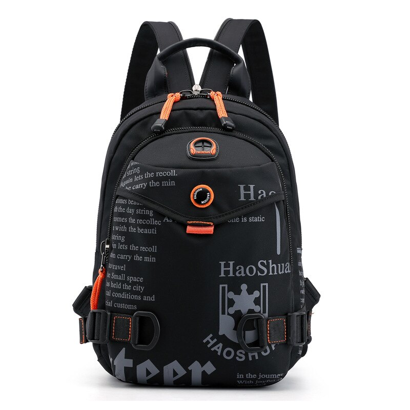 Men Mini Waterproof Backpack Ultra Light Nylon Travel Backpacks Teenage Student Collage Rucksack Letter Printing Small Bag XA24C: Silver