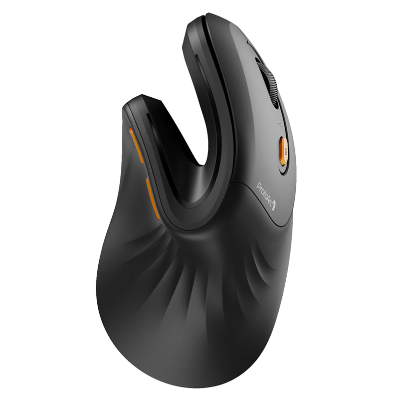 ProtoArc Ergonomische Maus em11 NL BT Wiederaufladbare kabellose vertikale Maus 2,4 GHz optische Mäbenutzen für Fenster, Mac OS: schwarz