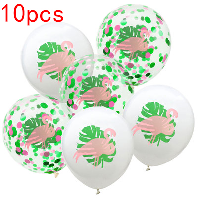 Globos con estampado de frutas y plantas, dos colores, flamenco, cactus, piña, globos, combinación de Hawaii tropical, decoración para de cumpleaños 10 piezas: huoleiniao