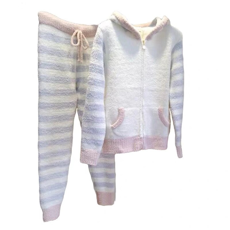 Pijama japonés GP de invierno para mujer, Conjunto de Pijama, Pijama, conjunto de dos piezas, ropa de descanso: blue