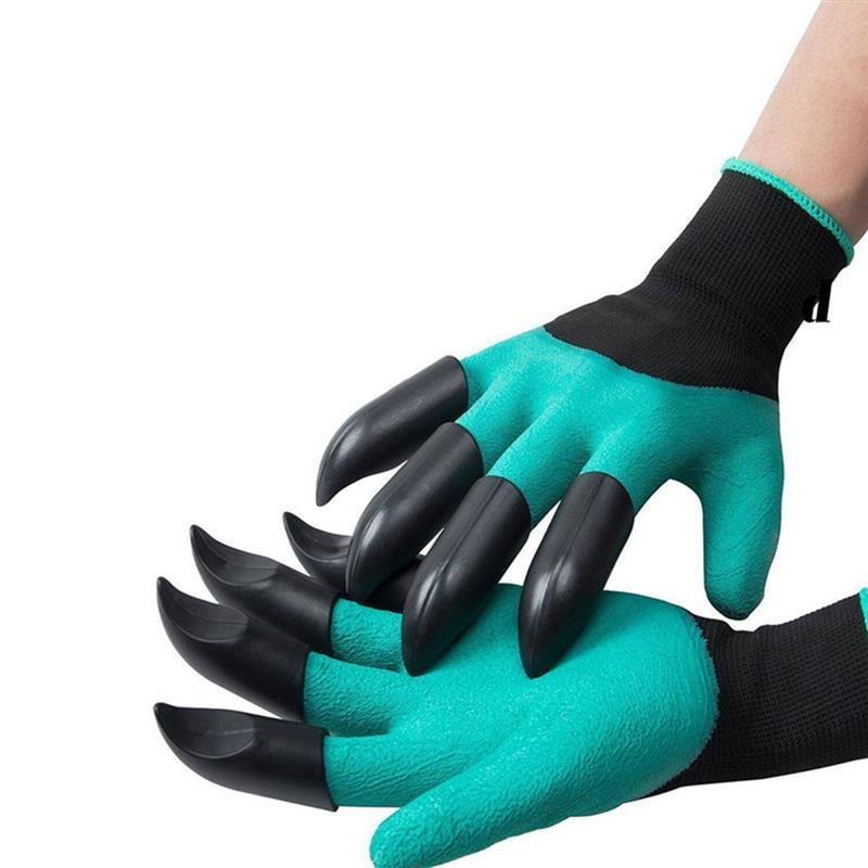 Guantes de jardín con garras, manoplas de goma de plástico ABS para jardinería, excavación, plantación, producto duradero para el hogar, 1 par