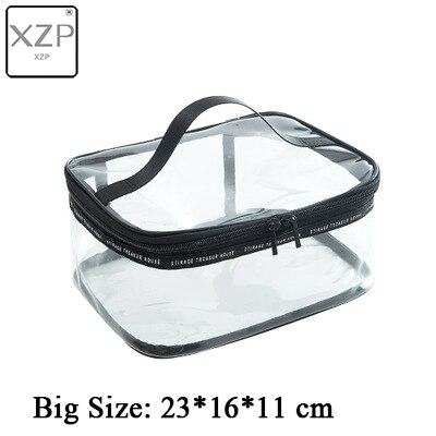 Xzp bolsa para cosméticos, maquiagem à prova d'água, transparente, de pvc, para viagens, com zíper, organizador para itens de higiene pessoal: Style 1