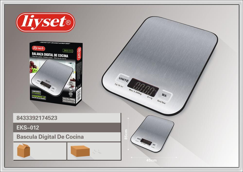 Báscula electrónica Digital para el hogar Liyset, báscula para comida, herramienta de medición, báscula electrónica Digital de 5KG con pantalla LCD: 74523