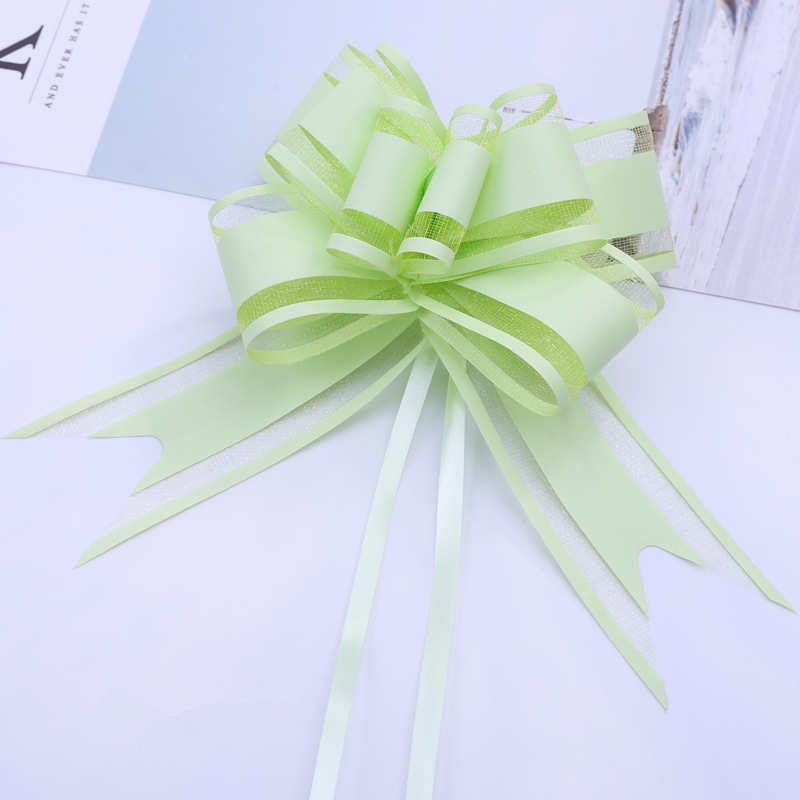 10/20 Pcs Sneeuw Garen Pull Boog Lint Grote Auto Boog Voor Auto Verjaardag Kerstcadeaus Decoratie Lint bruiloft Pull Bloem: L / Army Green