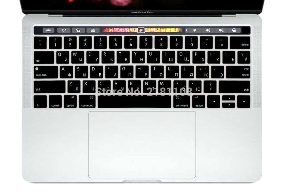 US Russian Language Silicone Keyboard Cover For Newest MacBook Pro with Touch Bar 13" 15" A1989/A1706 A1990/A1707