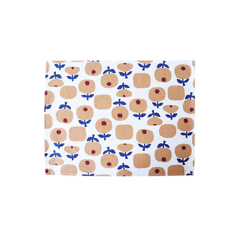 1pc Ins Cotton Placemat Table Napkin Tablewares Mats Pads Family Visit 32x42cm 12.6"x16.5": Color 2